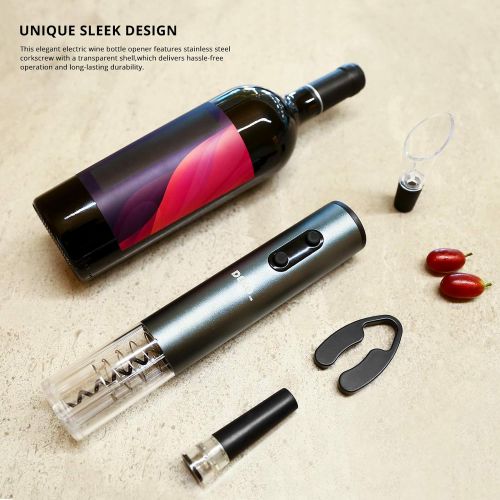  [아마존베스트]DEKOHM Electric Wine Opener Set with Charger & Batteries, Corkscrew Wine Bottle Opener Rechargeable, Gift Kit for Wine Lovers with Automatic Wine Opener, Foil Cutter, Vacuum Stoppe