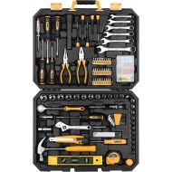 [아마존 핫딜] [아마존핫딜]DEKOPRO 208 Piece Tool Set,General Household Hand Tool Kit with Plastic Toolbox Storage Case