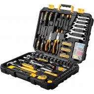 DEKOPRO 208 Piece Tool Set,General Household Hand Tool Kit with Plastic Toolbox Storage Case