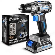 DEKOPRO Cordless drill set, DEKO 20V Brushless Drill Driver Kit, 3/8-Inch Keyless Chuck Drill Driver, 371 In-lbs Torque, 18+1 Torque Setting, 2-Variable Speed, Power drill with 1.5A Batter