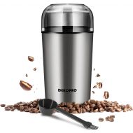 DEKOPRO Electric Coffee Grinder for Beans & Spice Grinder with Removable Grinding Chamber, Stainless Steel Blades Portable Size Easy On/Off, Cleaning Brush Included