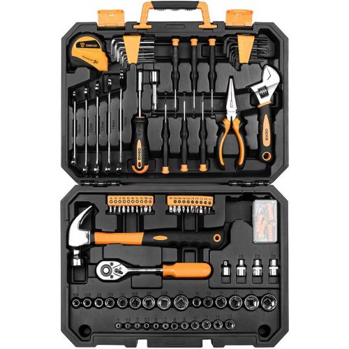  자전거 정비 공구 수리DEKOPRO 128 Piece Tool Set-General Household Hand Tool Kit, Auto Repair Tool Set, with Plastic Toolbox Storage Case