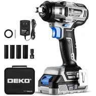 DEKOPRO Cordless Impact Wrench,20V Power Impact Wrenches, 1/2 Impact Wrench Chuck with 3200RPM, Variable Speed, Max Torque 258 ft-lbs (350N.m), 1x2.0A Li-ion Battery, 1 Hour Fast C