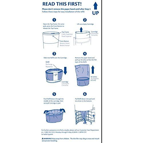  [아마존베스트]DEKOR Dekor Classic Diaper Pail Refills | 2 Count | Most Economical Refill System | Quick & Easy to Replace | No Preset Bag Size  Use Only What You Need | Exclusive End-of-Liner Marking