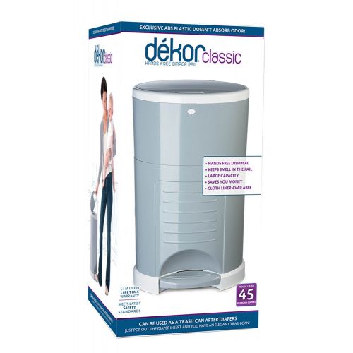  [아마존베스트]DEKOR Dekor Classic Hands-Free Diaper Pail | Gray | Easiest to Use | Just Step  Drop  Done | Doesn’t Absorb Odors...