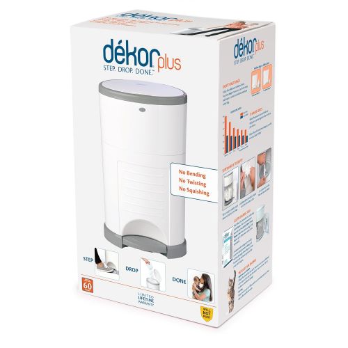  Dekor Plus Hands-Free Diaper Pail, White