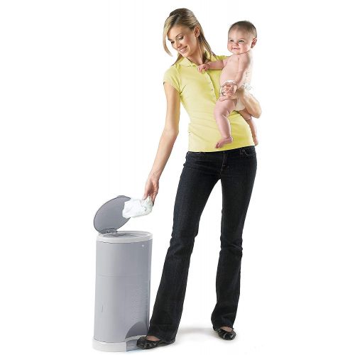  Dekor Plus Hands-Free Diaper Pail | Gray | Easiest to Use | Just Step  Drop  Done | Doesn’t Absorb Odors | 20 Second Bag Change | Most Economical Refill System |Great for Cloth D