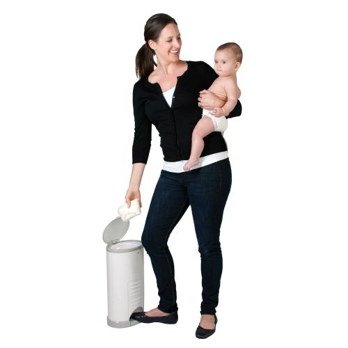  Dekor Mini Hands-Free Diaper Pail | White | Easiest to Use | Just Step  Drop  Done | Doesn’t Absorb Odors | 20 Second Bag Change | Most Economical Refill System