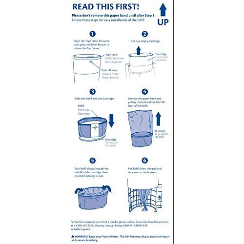  Dekor Classic Diaper Pail Refills | 2 Count | Most Economical Refill System | Quick & Easy to Replace | No Preset Bag Size  Use Only What You Need | Exclusive End-of-Liner Marking