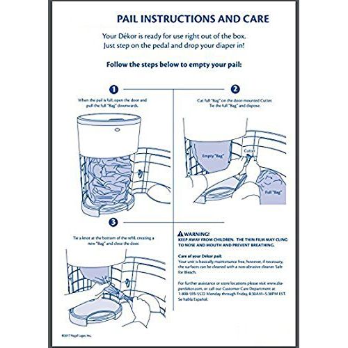  Dekor Plus Diaper Pail Refills | 2 Count | Most Economical Refill System | Quick & Easy to Replace | No Preset Bag Size  Use Only What You Need | Exclusive End-of-Liner Marking |