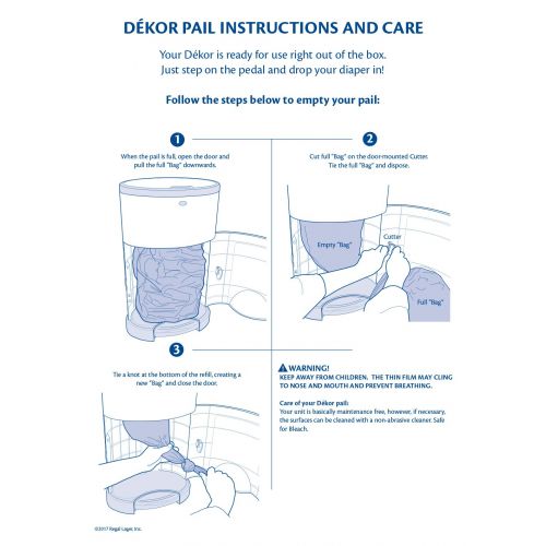  Dekor Plus Diaper Pail Biodegradable Refills | 4 Count | Most Economical Refill System | Quick and Simple to Replace | No Preset Bag Size  Use Only What You Need | Exclusive End-o