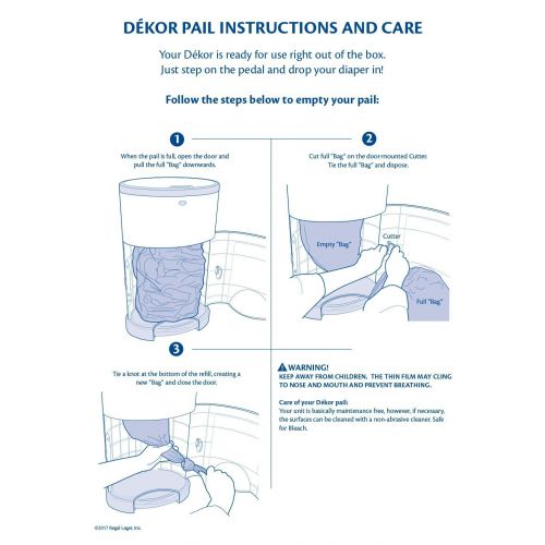  Dekor Plus Diaper Pail Biodegradable Refills | 2 Count | Most Economical Refill System | Quick and Simple to Replace | No Preset Bag Size  Use Only What You Need | Exclusive End-o