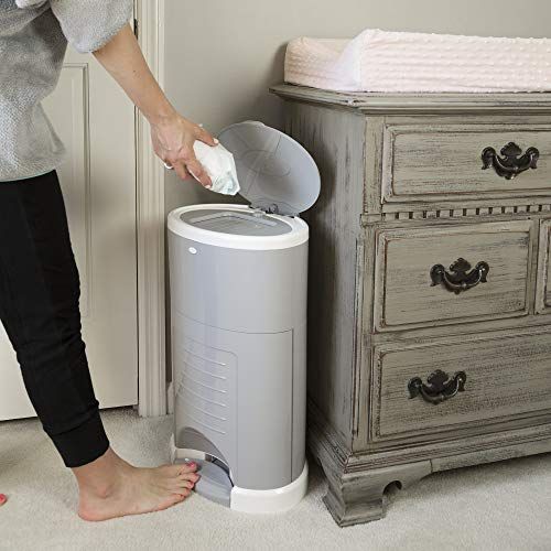  Dekor Plus Hands-Free Diaper Pail | Gray | Easiest to Use | Just Step  Drop  Done | Doesn’t Absorb Odors | 20 Second Bag Change | Most Economical Refill System |Great for Cloth D