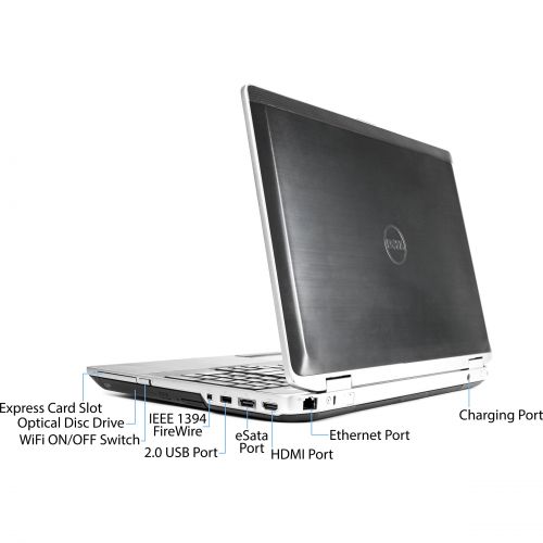 델 Refurbished Dell 15.6 Latitude E6520 Laptop PC with Intel Core i5-2520M Processor, 8GB Memory, 128GB Solid State Drive and Windows 10 Pro