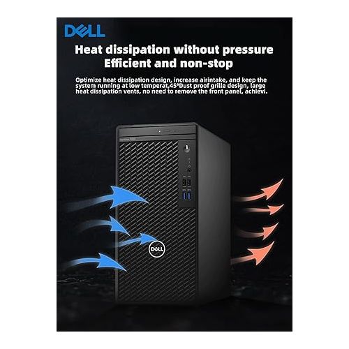 델 Dell Optiplex 3000 Tower Business Desktop Computer, 12th Gen Intel Core i5-12500 Processor, 16GB DDR4 RAM, 256GB SSD + 1TB HDD, WiFi, DVD-RW, HDMI, Display Port(Support 4K), Windows 11 Pro