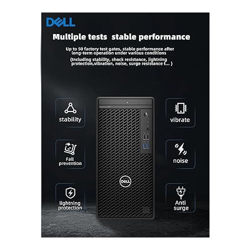 델 Dell Optiplex 3000 Tower Business Desktop Computer, 12th Gen Intel Core i5-12500 Processor, 16GB DDR4 RAM, 256GB SSD + 1TB HDD, WiFi, DVD-RW, HDMI, Display Port(Support 4K), Windows 11 Pro