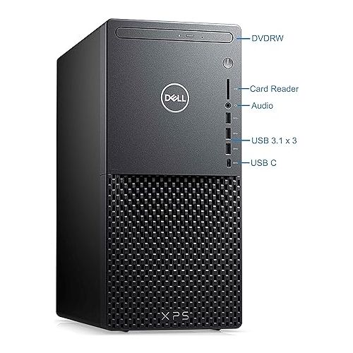 델 Dell XPS 8940 Gaming Tower PC- Intel i7-11700 - 16GB RAM, 1TB NVMe SSD + 1TB HDD - Nvidia Geforce RTX 3060 Ti 8GB 4K, DisplayPort, HDMI, DVD, AX Wi-Fi, Bluetooth, SD Card - Windows 10 Pro (Renewed)