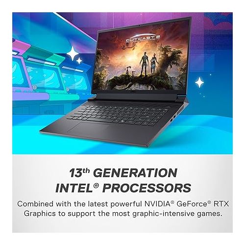 델 Dell G16 7630 Gaming Laptop - 16-inch (2560 x 1600) QHD+ 165Hz 3ms Display, Intel Core i9-13900HX, 16GB DDR5 RAM, 1TB SSD, NVIDIA GeForce RTX 4070 8GB GDDR6, Windows 11 Home - Metallic Nightshade