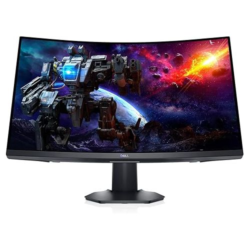 델 Dell S2722DGM Curved Gaming Monitor - 27-inch QHD (2560 x 1440) 1500R Curved Display, 165Hz Refresh Rate (DisplayPort), HDMI/DisplayPort Connectivity, Height/Tilt Adjustability - Black