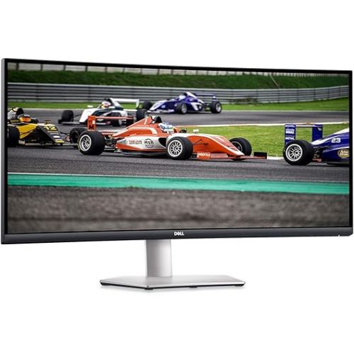 델 Dell S3422DW Curved Monitor - 34-inch WQHD (3440 x 1440) Display, 1800R Curved Screen, Built-in Dual 5W Speakers, 4ms Grey-to-Grey Response Time, 16.7 Million Colors - Silver