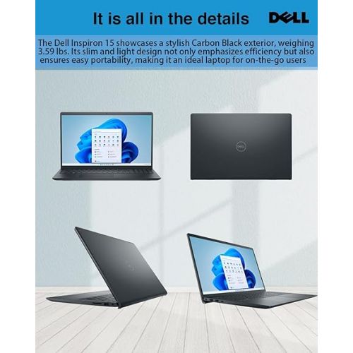 델 Dell Inspiron 15 3535 Laptop Computer, 15.6'' FHD Touchscreen Laptop, AMD Ryzen 5 7530U(Beat i7-11600H), 32GB RAM, 1TB SSD, Windows 11 Pro, Office 365, HDMI, WiFi 5, Carbon Black