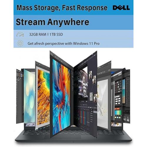 델 Dell Inspiron 15 3535 Laptop Computer, 15.6'' FHD Touchscreen Laptop, AMD Ryzen 5 7530U(Beat i7-11600H), 32GB RAM, 1TB SSD, Windows 11 Pro, Office 365, HDMI, WiFi 5, Carbon Black