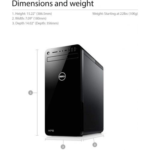 델 2019 Dell XPS 8930 Premium High Performance Desktop Computer, 8th Gen Intel Hexa-Core i7-8700 up to 4.6GHz, 16GB DDR4 RAM, 1TB 7200RPM HDD, 802.11ac WiFi, Bluetooth 4.2, USB 3.1, H