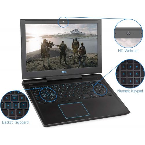 델 Dell G7 Laptop, 15.6 FHD Display, Intel Core i7-8750H Upto 4.1GHz, 32GB RAM, 1TB SSD + 1TB HDD, NVIDIA GeForce GTX 1060, HDMI, Thunderbolt, Card Reader, Wi-Fi, Bluetooth, Windows 1