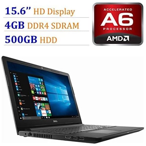 델 2018 Newest Premium Dell Inspiron 15.6-inch HD Display Laptop PC, 7th Gen AMD A6-9220 2.5GHz Processor, 4GB DDR4, 500GB HDD, WiFi, HDMI, Webcam, MaxxAudio, Bluetooth, DVD-RW, Windo