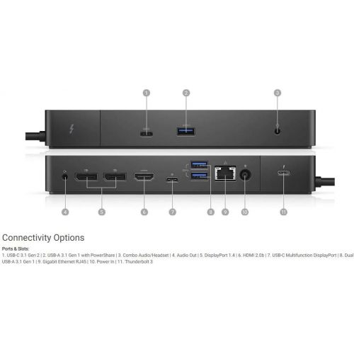 델 Best Thunderbolt Dock New Thunderbolt Dock WD19TB, The Ultimate connectivity for XPS 9370 13 9365 9575 9570 Precision 5530 2-in-1 7730 7530 Latitude 7400 7390 7389 Plus Compatible Thunderbolt USB-C to H