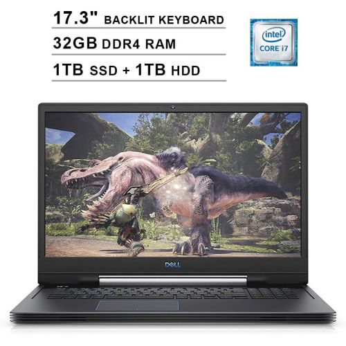 델 2020 Dell G7 17 17.3 Inch FHD Gaming Laptop (9th Gen Inter 6-Core i7-9750H up to 4.5GHz, 32GB DDR4 RAM, 1TB SSD (Boot) + 1TB HDD, NVIDIA GTX 1660 Ti 6GB, Backlit Keyboard, Bluetoot