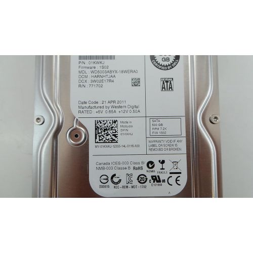 델 Dell 1KWKJ Dell 500Gb SATA 7.2k 3.5 Hard Drive