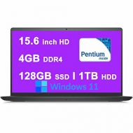 Dell Inspiron 15 3000 3510 Premium Business Laptop I 15.6 inch HD Anti Glare Display I Intel 4 Core Pentium Silver N5030 Processor I 4GB DDR4 128GB SSD + 1TB HDD I HDMI WiFi5 Win11