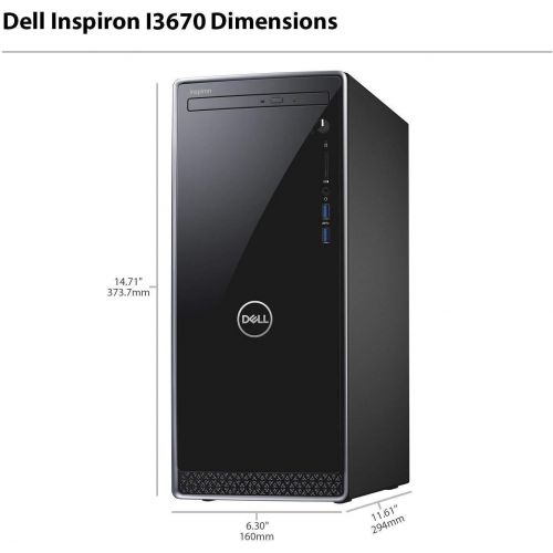 델 2019 Dell Inspiron Desktop Computer 9th Gen Intel Hexa Core i5 9400 up to 4.1GHz 8GB DDR4 RAM, 1TB 7200RPM HDD + 512GB SSD DVDRW WiFi Bluetooth USB 3.1 HDMI Keyboard & Mous