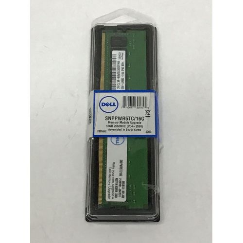 델 Dell 16GB DDR4 SDRAM Memory Module for Server, Workstation 16 GB (1 x 16 GB) DDR4 2666/PC4 21300 DDR4 SDRAM CL19 1.20 V ECC Registered 288 pin DIMM