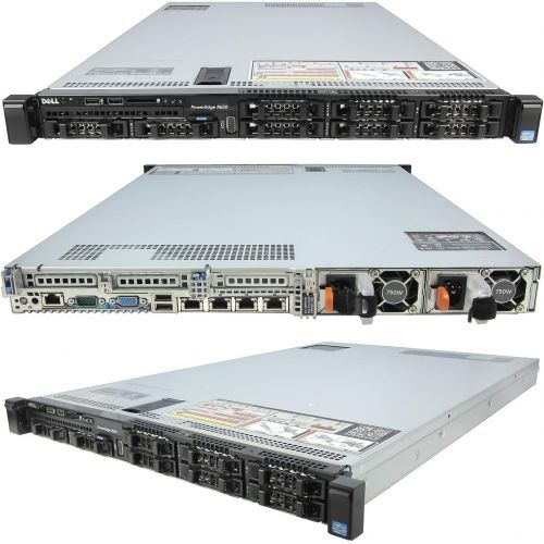 델 Dell PowerEdge R620 Server 2.60Ghz 16 Core 256GB 3X 160GB SSD 5X 1TB Rails (Renewed)