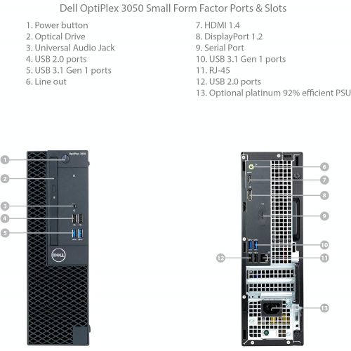 델 Dell Optiplex 3050 SFF Desktop 7th Gen Intel Core i7 7700 Quad Core Processor up to 4.2 GHz, 16GB DDR4 Memory, 512GB SSD + 1TB SATA Hard Drive, Intel HD Graphics 630, DVD Burner,