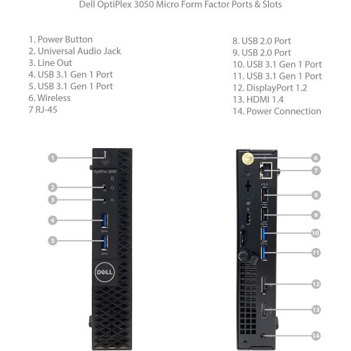 델 Dell Optiplex 3050 MFF Micro Form Factor Desktop 7th Gen Intel Core i7 7700T Quad Core Processor up to 3.80 GHz, 16GB Memory, 1TB Solid State Drive, Intel HD Graphics 630, Window