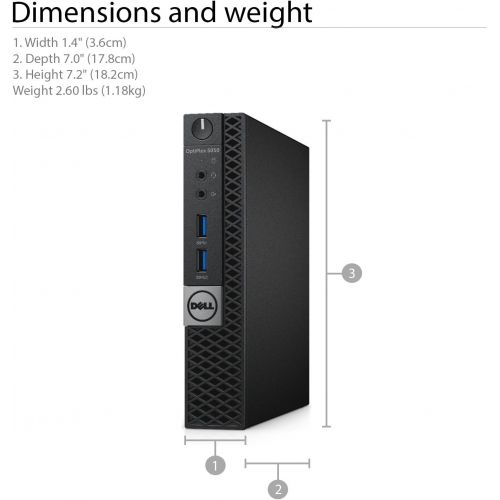 델 Dell Optiplex 5050 MFF Micro Form Factor Desktop 7th Gen Intel Core i7 7700T Quad Core Processor up to 3.80 GHz, 32GB Memory, 512GB SSD + 2TB Hard Drive, Intel HD Graphics 630, W