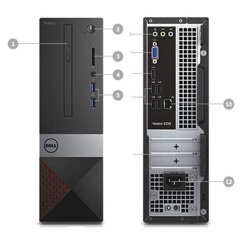 델 Newest_Dell_Vostro Real Business (Better Design Than Inspiron and XPS) Premium Desktop Computer Intel i3 8100 CPU, 4GB RAM, 1TB HD, DVD R/W, HDMI, VGA, Windows 10 Pro, Wireless+Bl