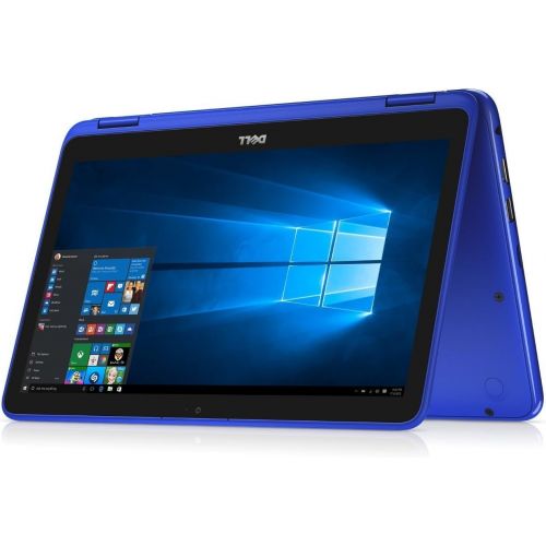 델 Dell Inspiron 11.6 HD Anti glare Touchscreen Signature Edition 2 in 1 Laptop, Intel Celeron Dual Core Processor up to 2.48 GHz, 4GB RAM, 32GB SSD, Webcam, Bluetooth, Windows 10, Bl