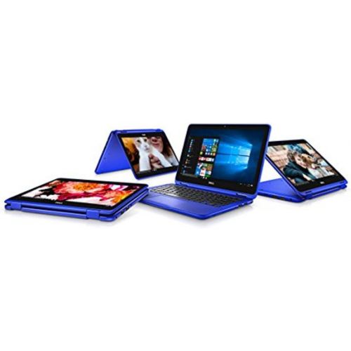 델 Dell Inspiron 11.6 HD Anti glare Touchscreen Signature Edition 2 in 1 Laptop, Intel Celeron Dual Core Processor up to 2.48 GHz, 4GB RAM, 32GB SSD, Webcam, Bluetooth, Windows 10, Bl