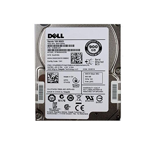 델 Dell TNX32 Dell TNX32 Seagate ST900MM0036 900GB 10K SAS 6Gbs SED Hard Drive