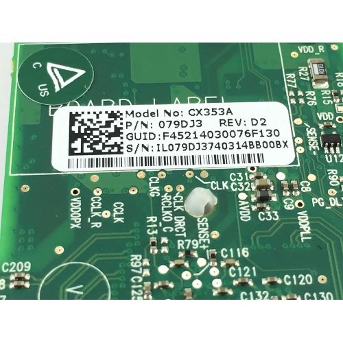 델 Dell MCX353A FCBT Mellanox ConnectX 3 VPI CX353A FDR InfiniBand 56GbE/40GbE Single QSFP+ RDMA