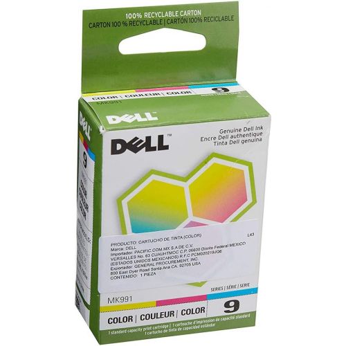 델 Dell Genuine Brand Name, OEM MK991 Series 9 Color Ink Cartridge (125 YLD) (3108389) for 926 Printers