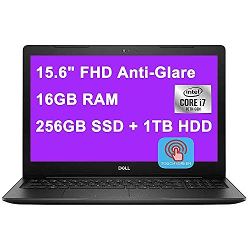 델 2020 Premium Dell Inspiron 15 3000 3593 Business Laptop 15.6 FHD Touchscreen 10th Gen Intel 4 Core i7 1065G7 16GB DDR4 256GB SSD 1TB HDD MaxxAudio Win10