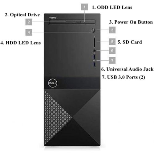 델 Dell Vostro 3670 3000 Premium Desktop Computer 9th Gen Intel Eight Core i7 9700 Processor up to 4.7GHz 16GB DDR4 512GB SSD 1TB HDD DVD USB 3.0 HDMI Bluetooth 4.0 Win 10