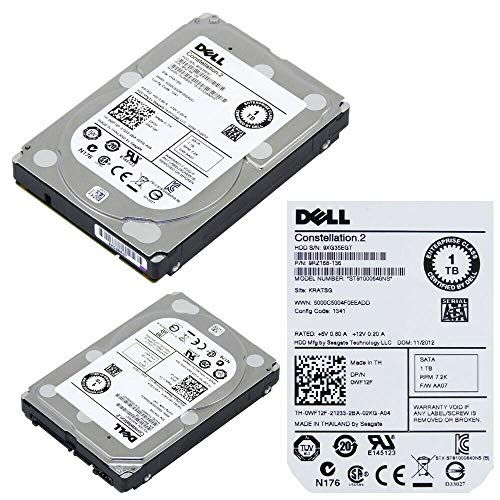 델 Dell WF12F 1tb 7.2k 2.5 Sata 6gbps Hard Drive Module w/ R Series tray