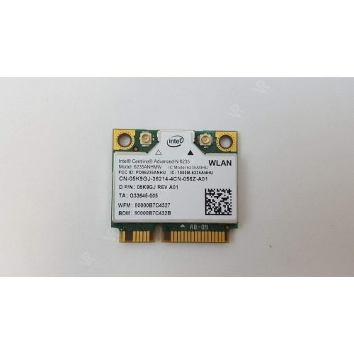 델 Dell 5K9GJ WiFi Card Intel Centrino N 6235 Mini PCI E 300Mbps; 802.11a/b/g/n Half Height Bluetooth 4.0 XPS 14