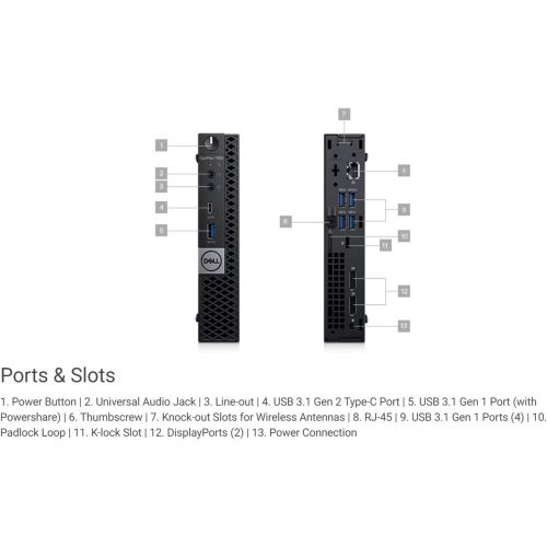 델 Dell OptiPlex 7060 Micro Form Factor Desktop Computer, Intel Core i7 8700T, 16GB DDR4 2666 (2x8GB), 512GB NVMe Solid State Drive, Windows 10 Pro